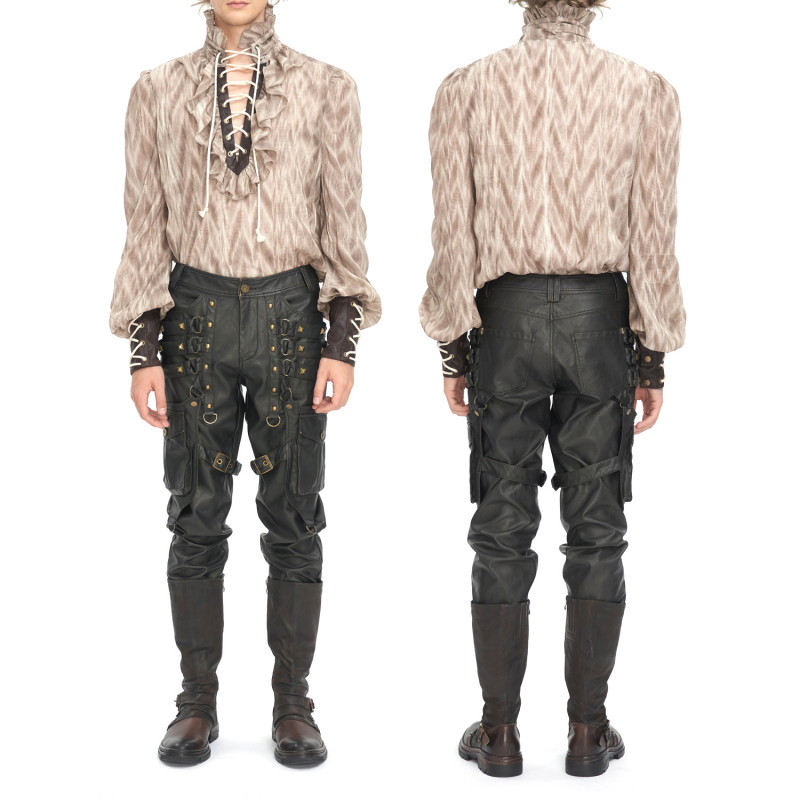 Blusa Beige con Cruzados para Hombre
