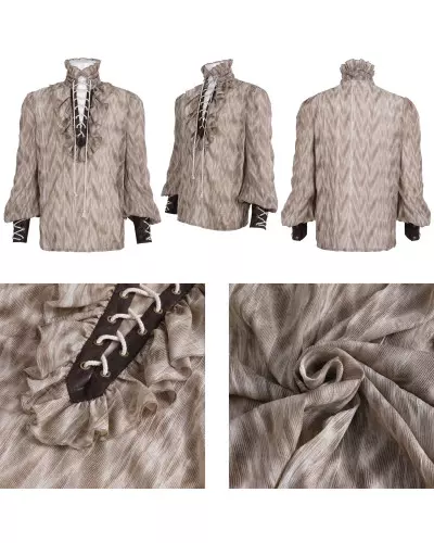 Beige Blouse with Lacings for Men from Devil Fashion Brand at €61.00