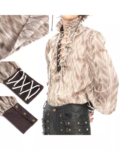 Beige Blouse with Lacings for Men from Devil Fashion Brand at €61.00