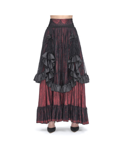 Falda Roja y Negra Elegante