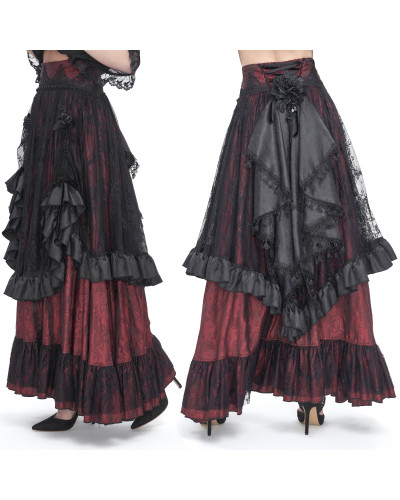 Falda Roja y Negra Elegante