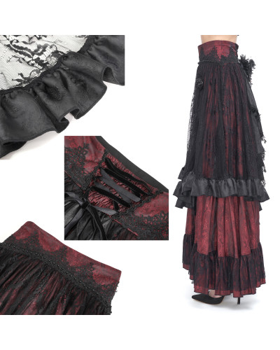 Falda Roja y Negra Elegante