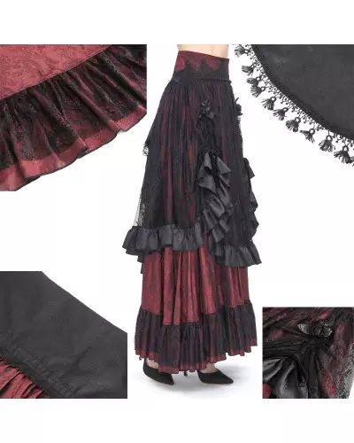 Elegant Red and Black Skirt from Devil Fashion Brand at €140.00