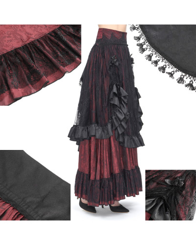 Falda Roja y Negra Elegante