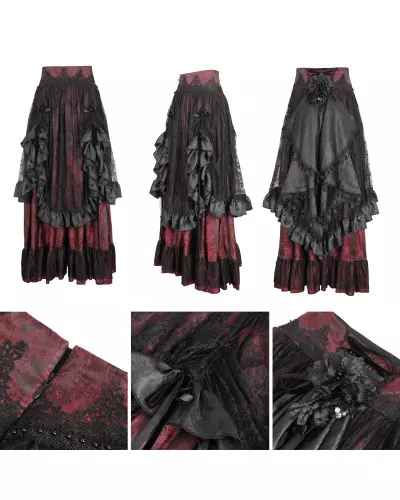 Elegant Red and Black Skirt from Devil Fashion Brand at €140.00