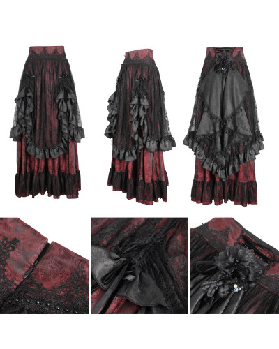 Falda Roja y Negra Elegante