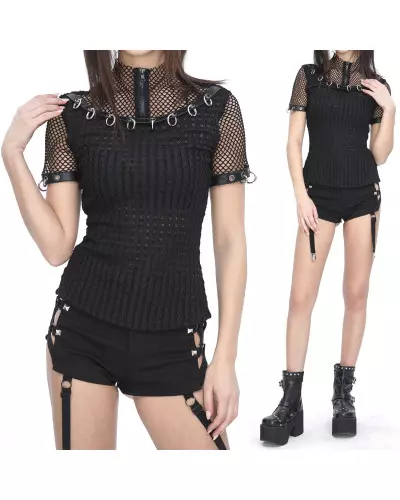 T-Shirt with Mesh from Devil Fashion Brand at €40.85