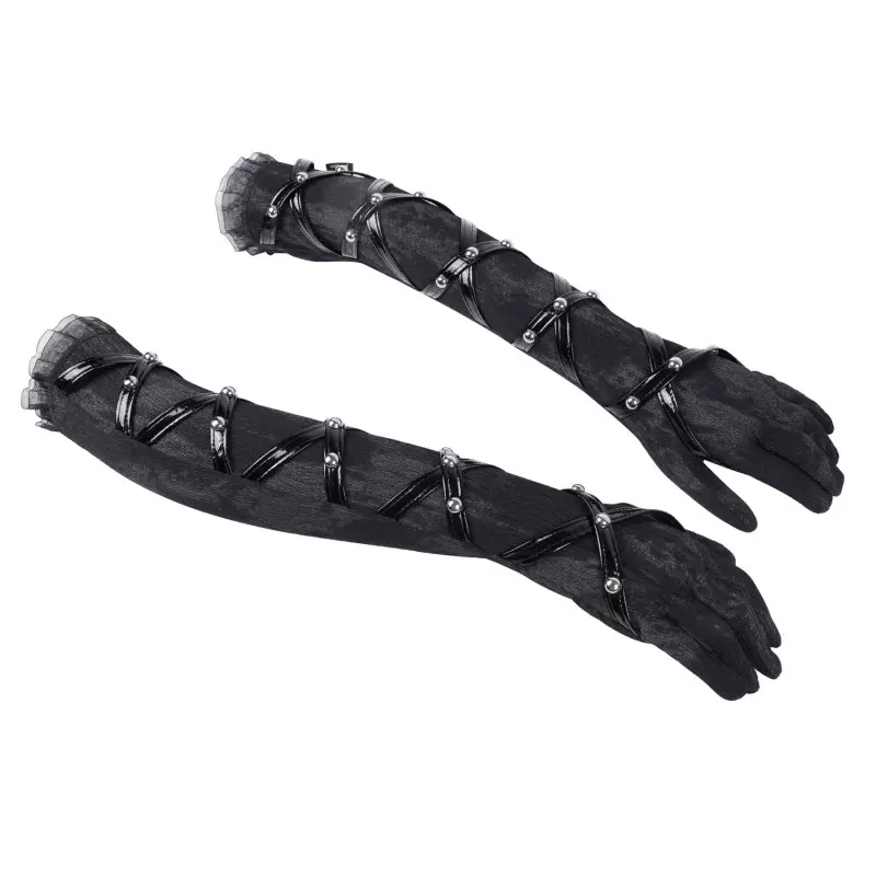 Long Gloves with Studs from Devil Fashion Brand at €41.00