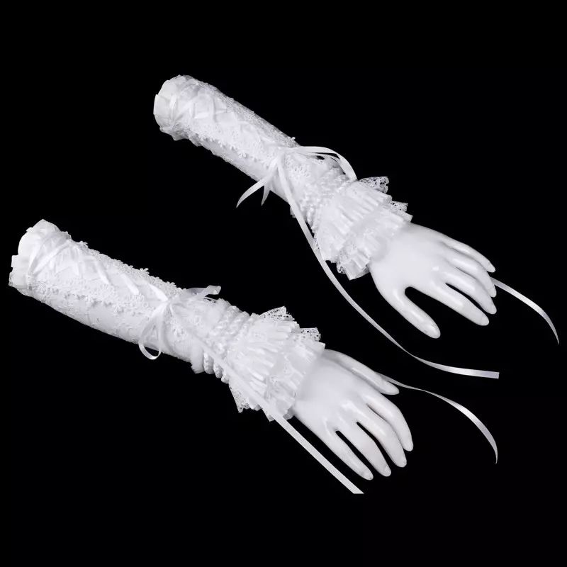 Long White Mittens from Devil Fashion Brand at €31.00