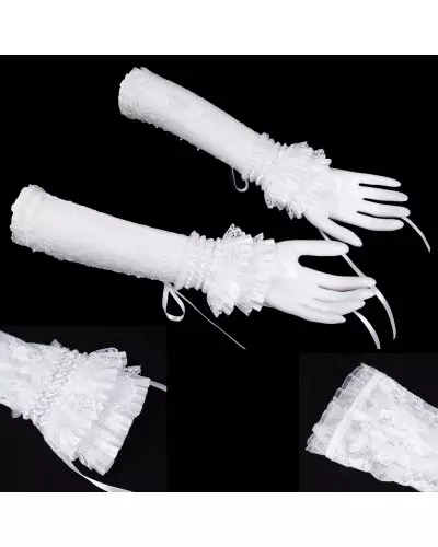 Long White Mittens from Devil Fashion Brand at €31.00