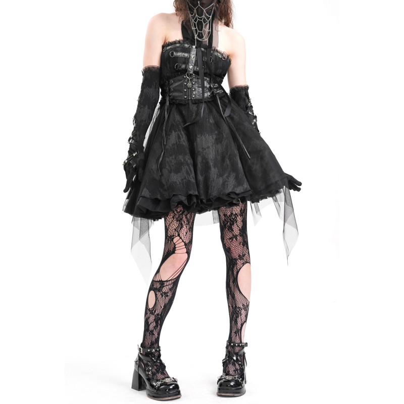 Vestido Corto con Polipiel