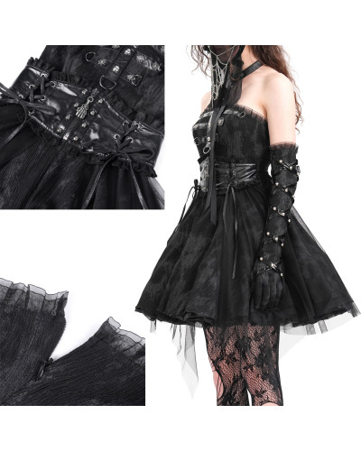 Vestido Corto con Polipiel