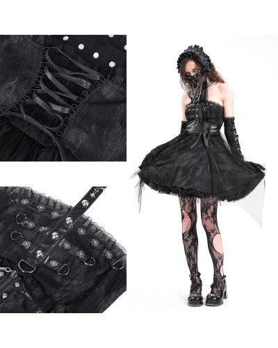 Vestido Corto con Polipiel