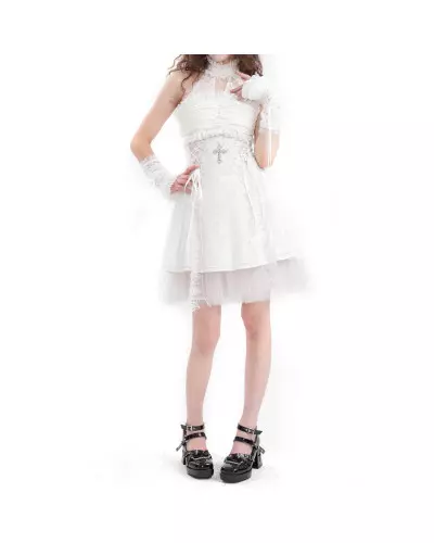 White Dress with Cross from Devil Fashion Brand at €82.50