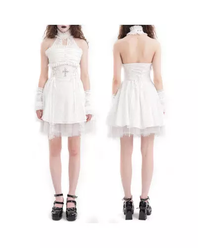 Robe Blanche avec Croix de la Marque Devil Fashion à 82,50 €