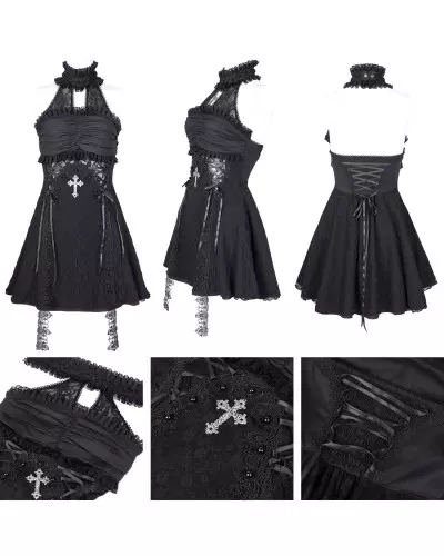 Robe Noire avec Croix de la Marque Devil Fashion à 82,50 €