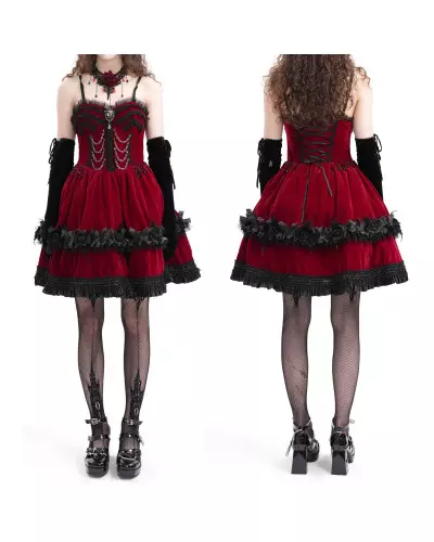 Rotes Kleid mit Ketten der Devil Fashion-Marke für 105,00 €