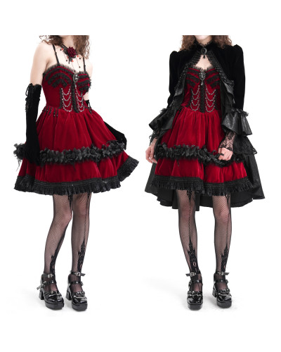 Vestido Rojo con Cadenas