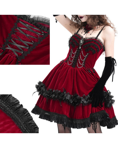 Vestido Vermelho com Correntes