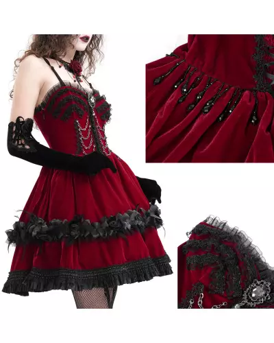 Rotes Kleid mit Ketten der Devil Fashion-Marke für 105,00 €