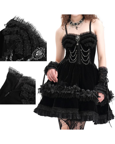 Vestido Negro con Cadenas