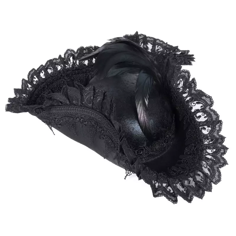 Chapeau avec Dentelle et Plumes de la Marque Devil Fashion à 55,90 €