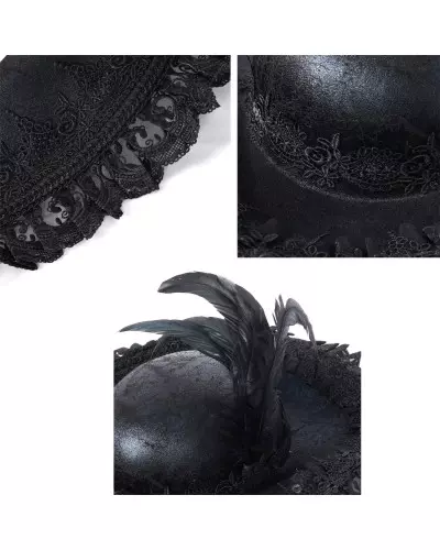 Chapeau avec Dentelle et Plumes de la Marque Devil Fashion à 55,90 €