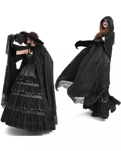 Long Black Cape from Devil Fashion Brand at €110.50