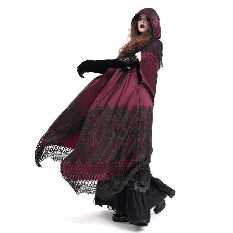 Red and Black Long Cape