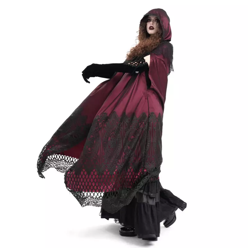 Red and Black Long Cape from Devil Fashion Brand at €110.50