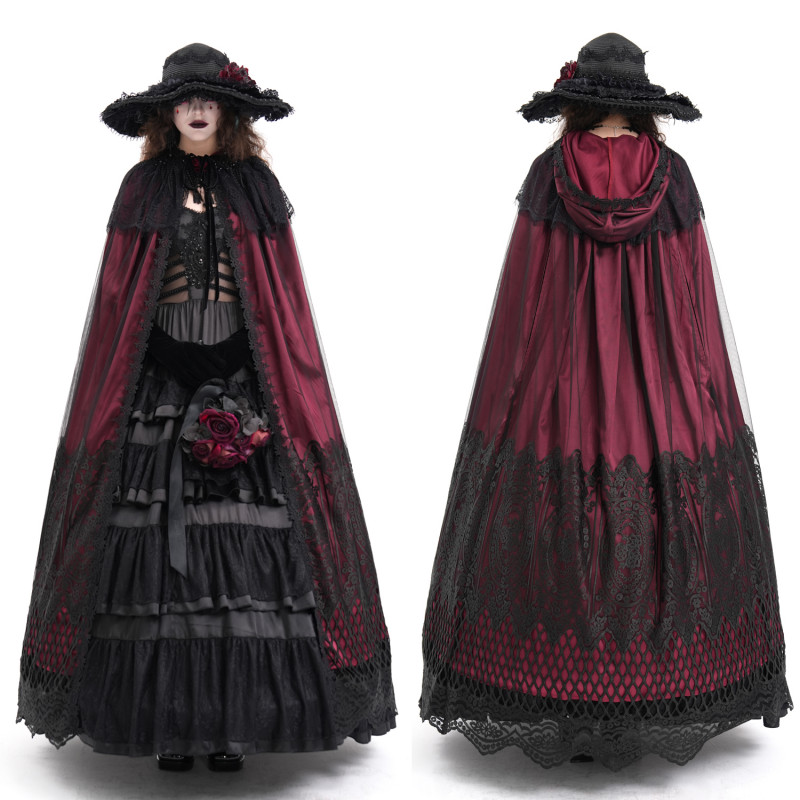 Red and Black Long Cape
