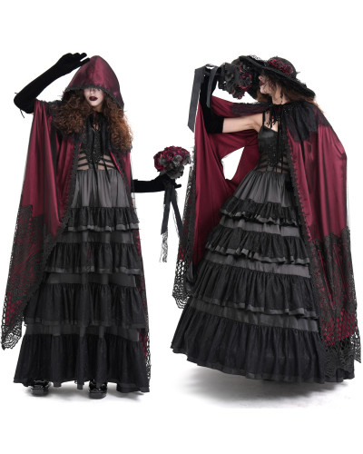 Red and Black Long Cape