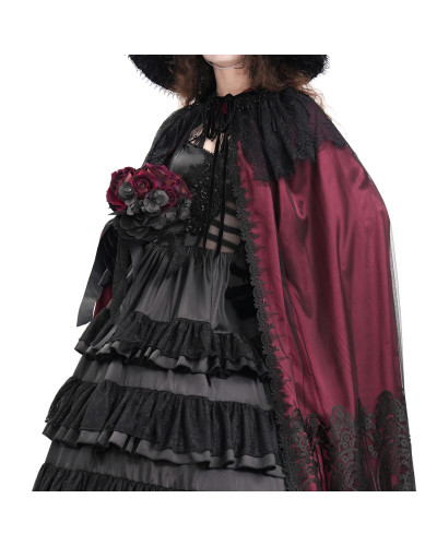 Red and Black Long Cape