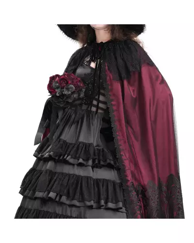 Red and Black Long Cape from Devil Fashion Brand at €110.50