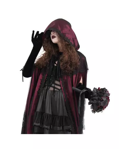 Red and Black Long Cape from Devil Fashion Brand at €110.50