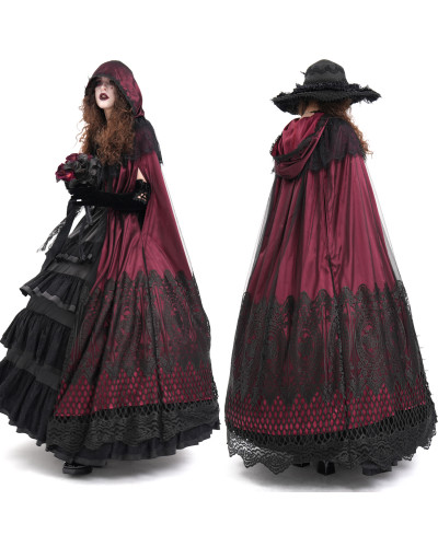 Red and Black Long Cape