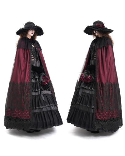 Roter und Schwarzer Langer Umhang
