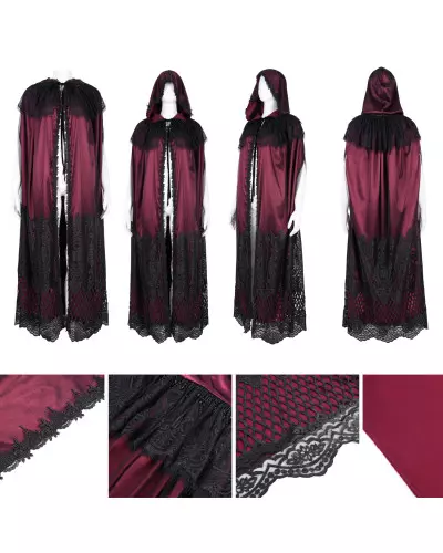 Red and Black Long Cape from Devil Fashion Brand at €110.50