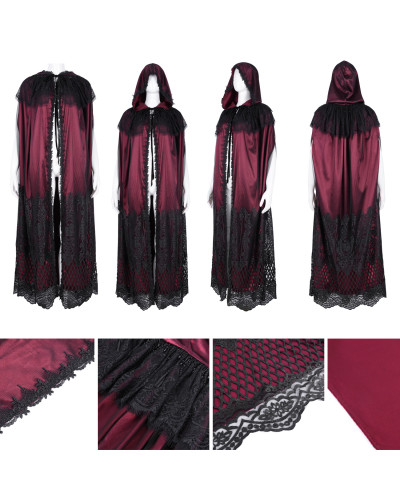 Roter und Schwarzer Langer Umhang