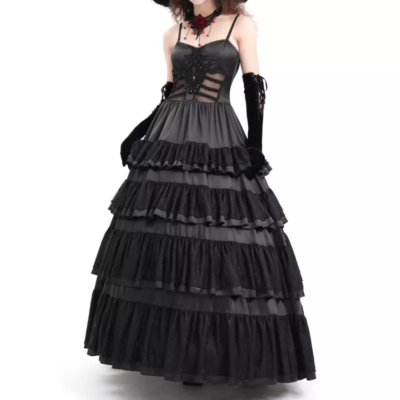 Black Dress with Ruffles from Devil Fashion Brand at €141.00