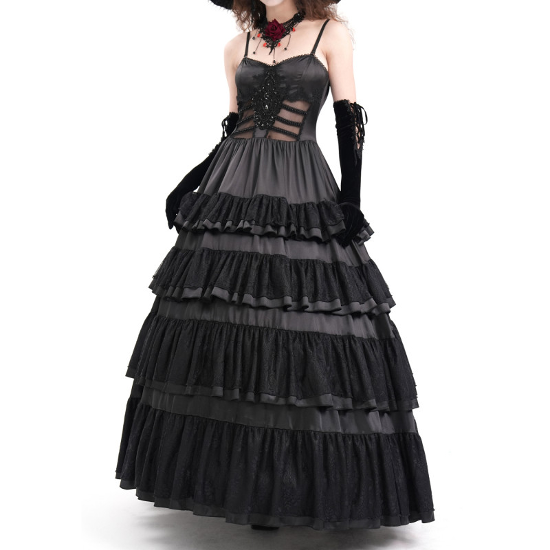 Vestido Negro con Volantes