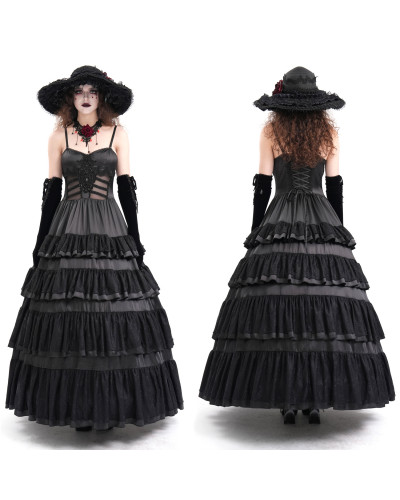 Vestido Negro con Volantes