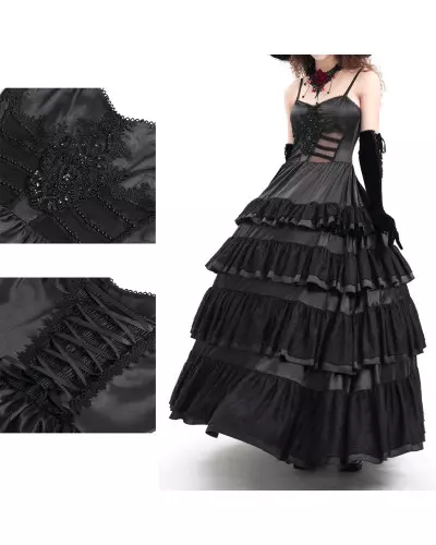 Black Dress with Ruffles from Devil Fashion Brand at €141.00