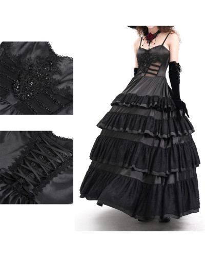 Vestido Negro con Volantes