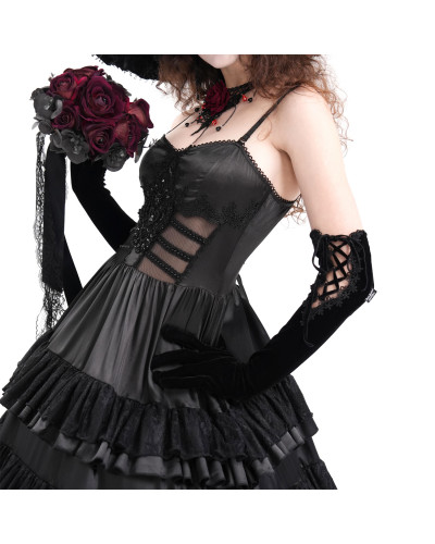 Vestido Negro con Volantes