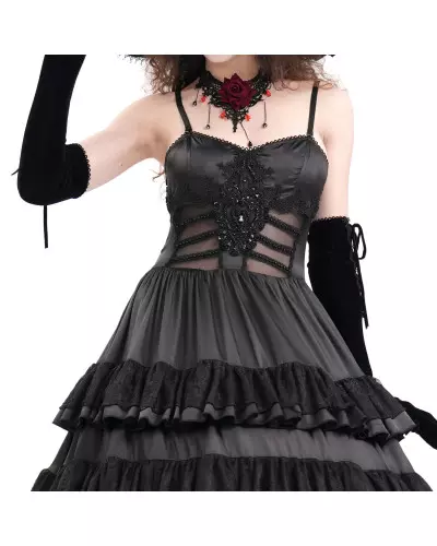 Black Dress with Ruffles from Devil Fashion Brand at €125.00