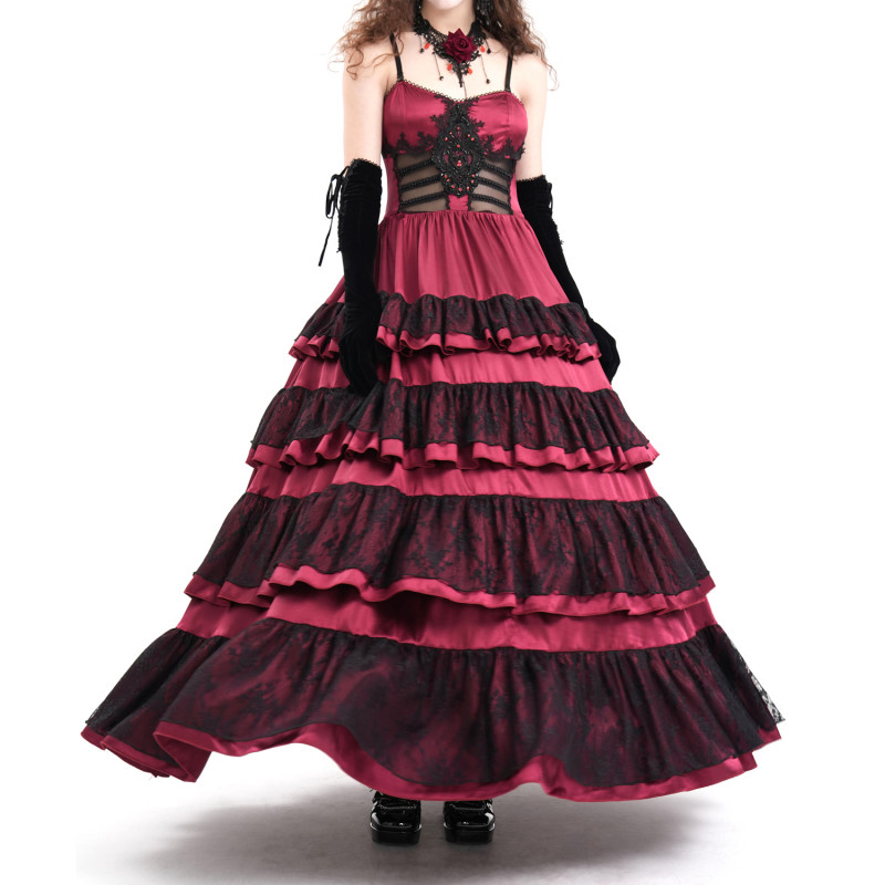 Vestido Rojo con Volantes