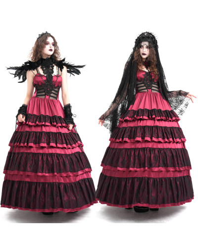 Vestido Rojo con Volantes
