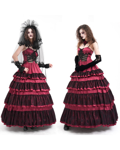 Vestido Rojo con Volantes