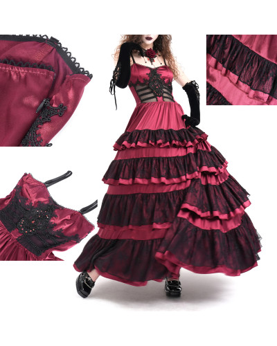 Vestido Rojo con Volantes